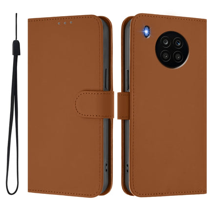 Skin Feel Solid Color Leather Phone Case with Lanyard, For Honor 50 Lite / Huawei nova 8i