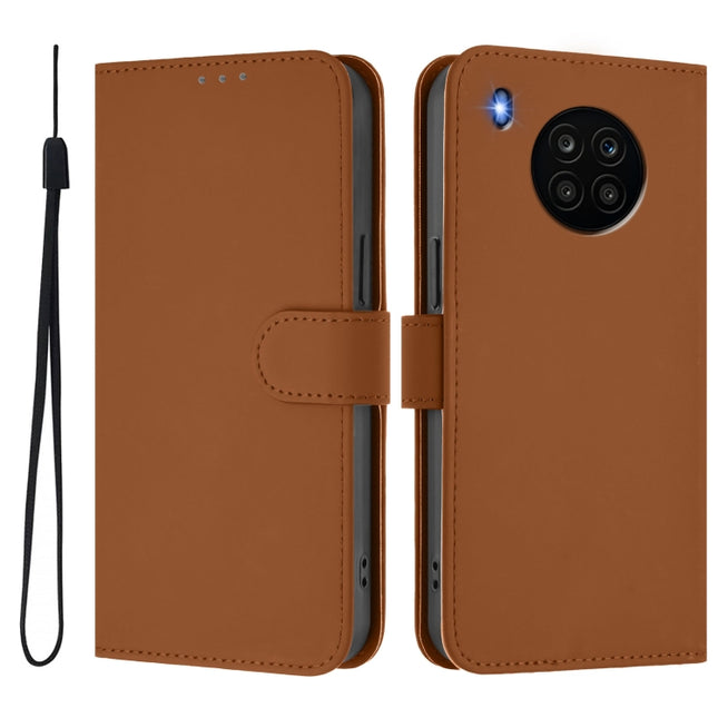 Skin Feel Solid Color Leather Phone Case with Lanyard, For Honor 50 Lite / Huawei nova 8i
