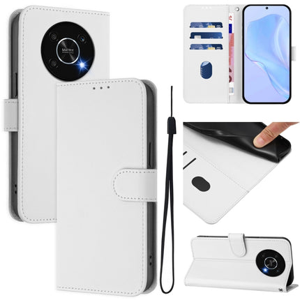 Skin Feel Solid Color Leather Phone Case with Lanyard, For Honor X30 5G / X9 5G / X9 4G