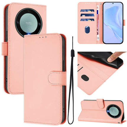 Skin Feel Solid Color Leather Phone Case with Lanyard, For Honor X40 / X9a / Magic5 Lite
