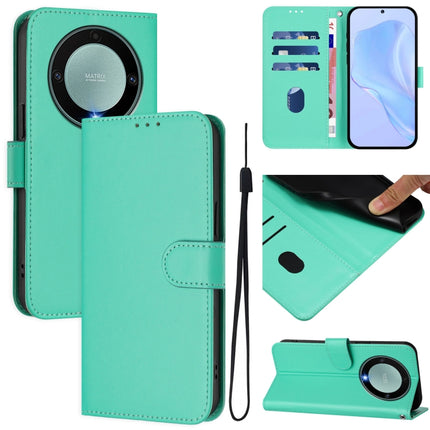 Skin Feel Solid Color Leather Phone Case with Lanyard, For Honor X40 / X9a / Magic5 Lite