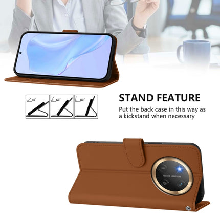 Skin Feel Solid Color Leather Phone Case with Lanyard, For Honor X9C 5G Global