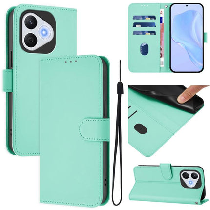 Skin Feel Solid Color Leather Phone Case with Lanyard, For Honor 400 Lite Global