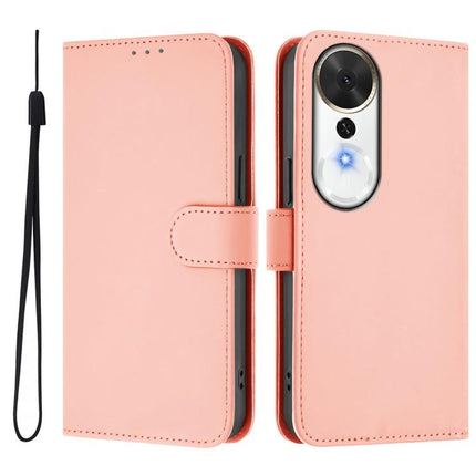 Skin Feel Solid Color Leather Phone Case with Lanyard, For Honor Play 70 Plus