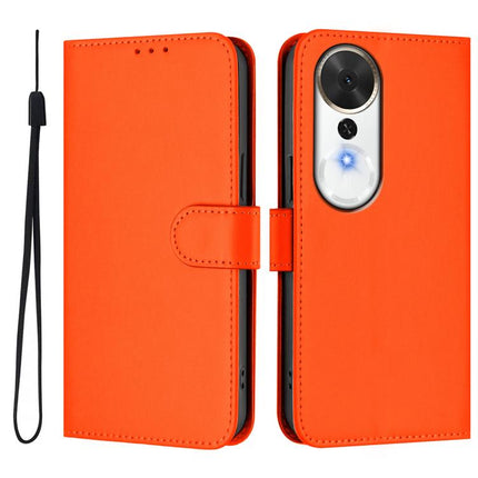 Skin Feel Solid Color Leather Phone Case with Lanyard, For Honor Play 70 Plus