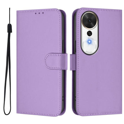 Skin Feel Solid Color Leather Phone Case with Lanyard, For Honor Play 70 Plus
