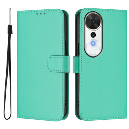 Skin Feel Solid Color Leather Phone Case with Lanyard, For Honor Play 70 Plus
