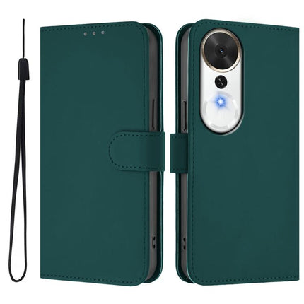 Skin Feel Solid Color Leather Phone Case with Lanyard, For Honor Play 70 Plus