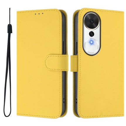 Skin Feel Solid Color Leather Phone Case with Lanyard, For Honor Play 70 Plus