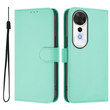 Skin Feel Solid Color Leather Phone Case with Lanyard, For Honor Play 70 Plus