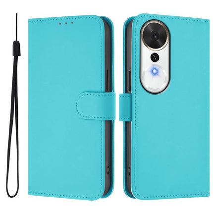 Skin Feel Solid Color Leather Phone Case with Lanyard, For Honor Play 70 Plus