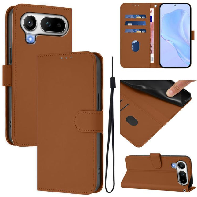 Skin Feel Solid Color Leather Phone Case with Lanyard, For Honor Magic8 Pro Air 5G