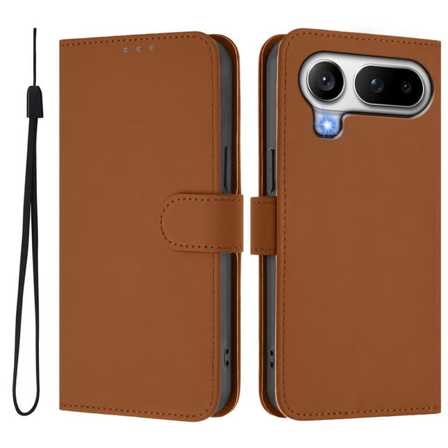 Skin Feel Solid Color Leather Phone Case with Lanyard, For Honor Magic8 Pro Air 5G