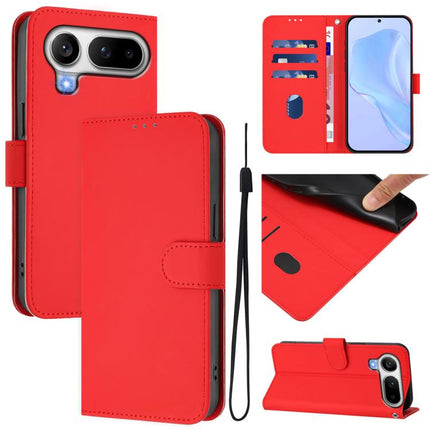 Skin Feel Solid Color Leather Phone Case with Lanyard, For Honor Magic8 Pro Air 5G
