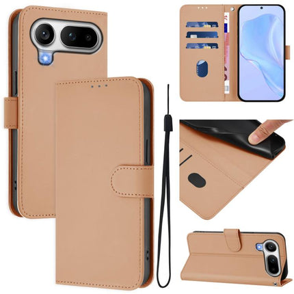 Skin Feel Solid Color Leather Phone Case with Lanyard, For Honor Magic8 Pro Air 5G