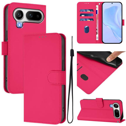 Skin Feel Solid Color Leather Phone Case with Lanyard, For Honor Magic8 Pro Air 5G