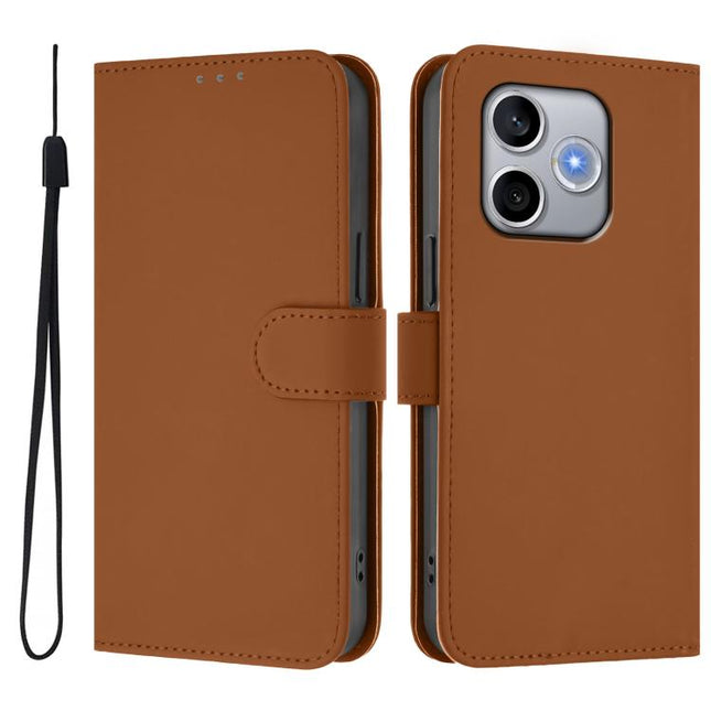 Skin Feel Solid Color Leather Phone Case with Lanyard, For Honor 600 Lite Global