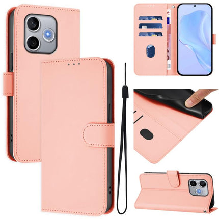Skin Feel Solid Color Leather Phone Case with Lanyard, For Honor 600 Lite Global