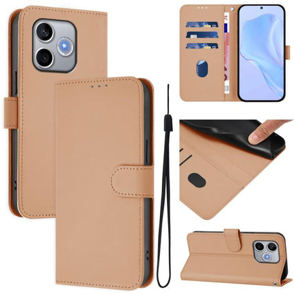 Skin Feel Solid Color Leather Phone Case with Lanyard, For Honor 600 Lite Global