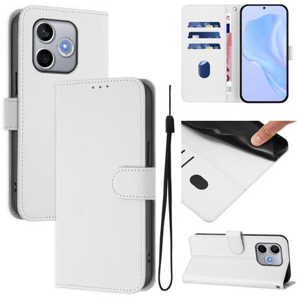 Skin Feel Solid Color Leather Phone Case with Lanyard, For Honor 600 Lite Global