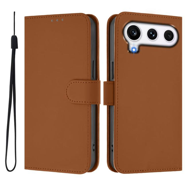 Skin Feel Solid Color Leather Phone Case with Lanyard, For Honor 600 Global / 600 Pro Global