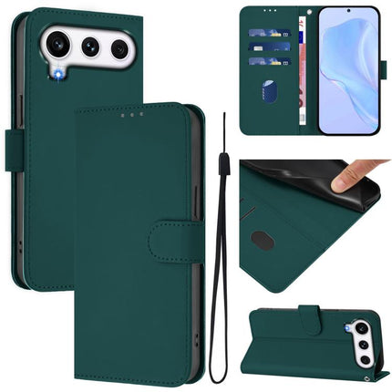 Skin Feel Solid Color Leather Phone Case with Lanyard, For Honor 600 Global / 600 Pro Global