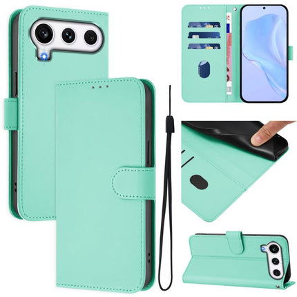 Skin Feel Solid Color Leather Phone Case with Lanyard, For Honor 600 Global / 600 Pro Global