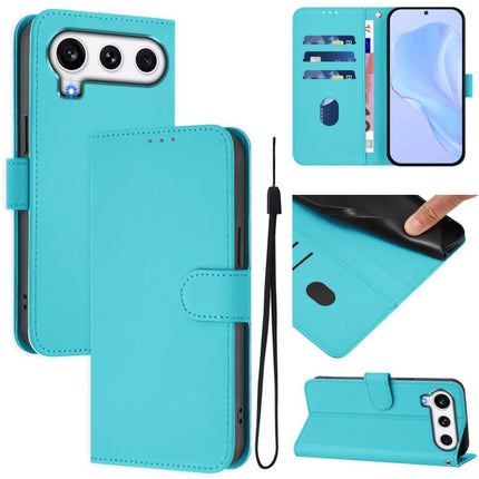 Skin Feel Solid Color Leather Phone Case with Lanyard, For Honor 600 Global / 600 Pro Global