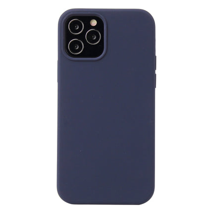 Funda protectora a prueba de golpes de silicona líquida de color sólido para iPhone 12 Pro Max