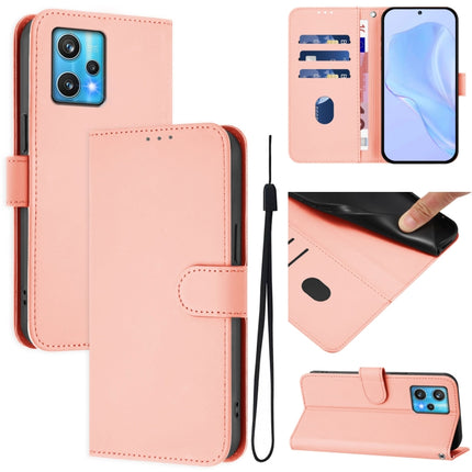 Skin Feel Solid Color Leather Phone Case with Lanyard, For Realme 9 Pro+ 5G / 9 4G Global
