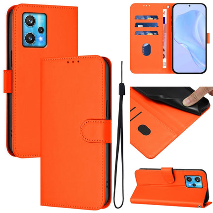 Skin Feel Solid Color Leather Phone Case with Lanyard, For Realme 9 Pro+ 5G / 9 4G Global