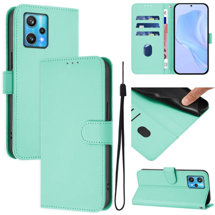 Skin Feel Solid Color Leather Phone Case with Lanyard, For Realme 9 Pro+ 5G / 9 4G Global