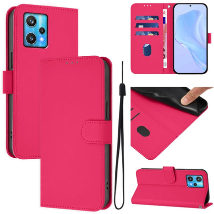Skin Feel Solid Color Leather Phone Case with Lanyard, For Realme 9 Pro+ 5G / 9 4G Global