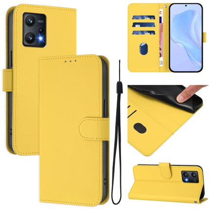 Skin Feel Solid Color Leather Phone Case with Lanyard, For Realme 9 Pro 5G Global
