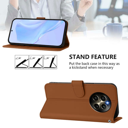 Skin Feel Solid Color Leather Phone Case with Lanyard, For Realme 12 Pro 5G Global