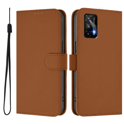 Skin Feel Solid Color Leather Phone Case with Lanyard, For Realme GT 5G / GT Neo 5G