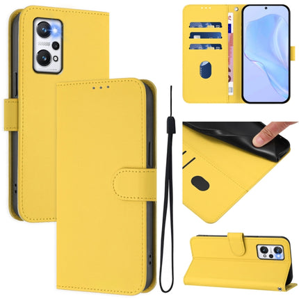 Skin Feel Solid Color Leather Phone Case with Lanyard, For Realme GT Neo 3T