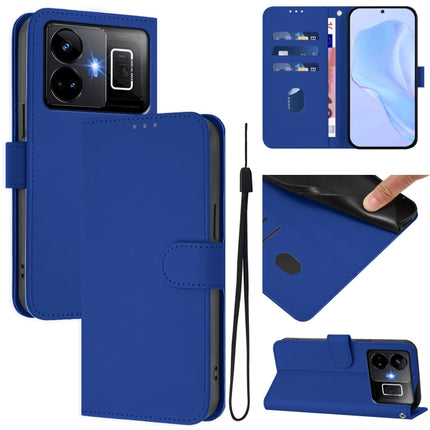 Skin Feel Solid Color Leather Phone Case with Lanyard, For Realme GT3 5G / GT Neo 5 240W