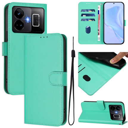 Skin Feel Solid Color Leather Phone Case with Lanyard, For Realme GT3 5G / GT Neo 5 240W
