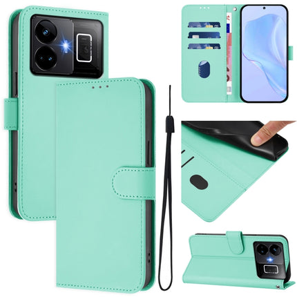 Skin Feel Solid Color Leather Phone Case with Lanyard, For Realme GT3 5G / GT Neo 5 240W