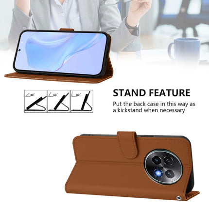 Skin Feel Solid Color Leather Phone Case with Lanyard, For Realme 13+ 5G Global