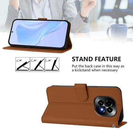 Skin Feel Solid Color Leather Phone Case with Lanyard, For Realme C63 5G Global