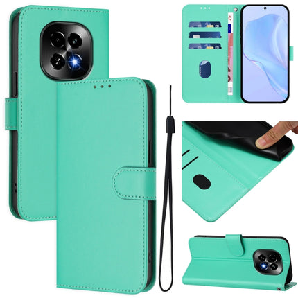 Skin Feel Solid Color Leather Phone Case with Lanyard, For Realme C63 5G Global