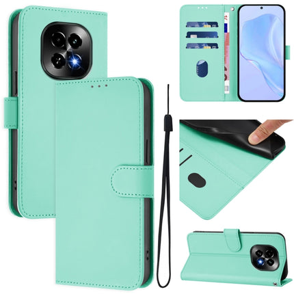 Skin Feel Solid Color Leather Phone Case with Lanyard, For Realme C63 5G Global
