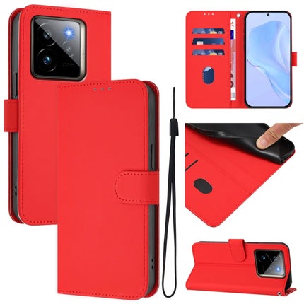 Skin Feel Solid Color Leather Phone Case with Lanyard, For Realme GT7 Pro 5G