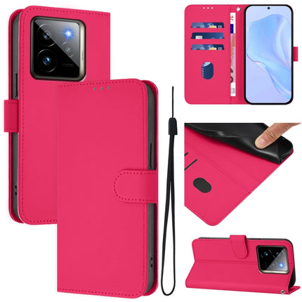 Skin Feel Solid Color Leather Phone Case with Lanyard, For Realme GT7 Pro 5G