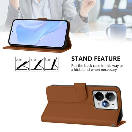 Skin Feel Solid Color Leather Phone Case with Lanyard, For Realme Neo7 Turbo 5G