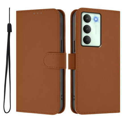 Skin Feel Solid Color Leather Phone Case with Lanyard, For Realme V70 5G / 14X Global