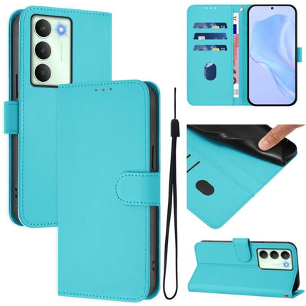 Skin Feel Solid Color Leather Phone Case with Lanyard, For Realme V70 5G / 14X Global