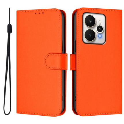 Skin Feel Solid Color Leather Phone Case with Lanyard, For Realme 15 / 15 Pro 5G Global